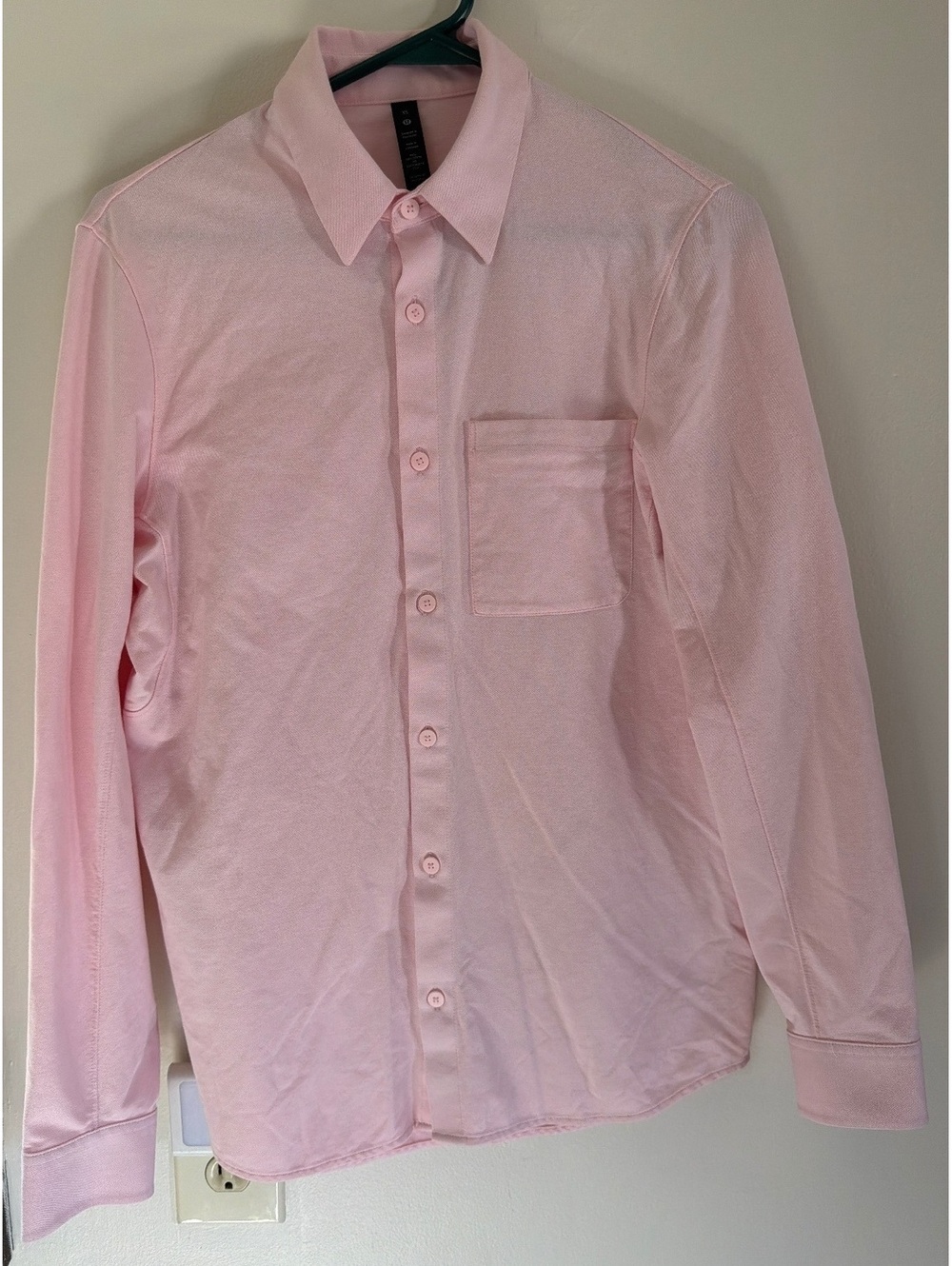 XS - Men - Lululemon Light Pink Long Sleeve Button-Up Shirt